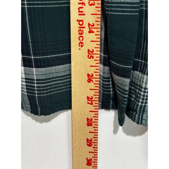 J.Jill Rayon Green Plaid Tunic Button top Pockets womens petite S cowgirl boho - Picture 7 of 10